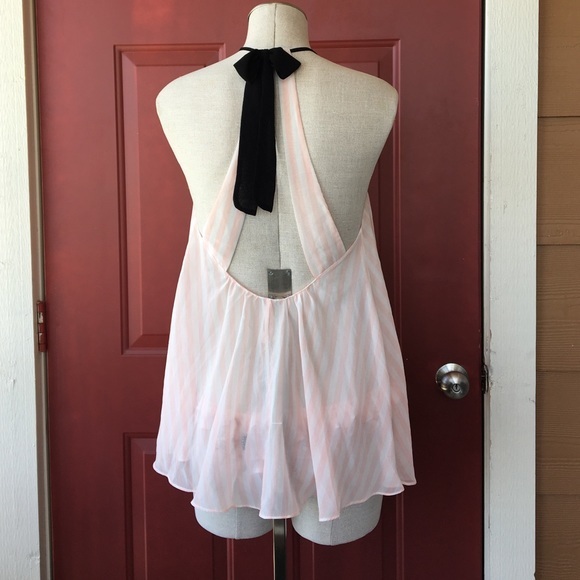 Victoria's Secret Pink Striped Babydoll Slip Set - Picture 4 of 4